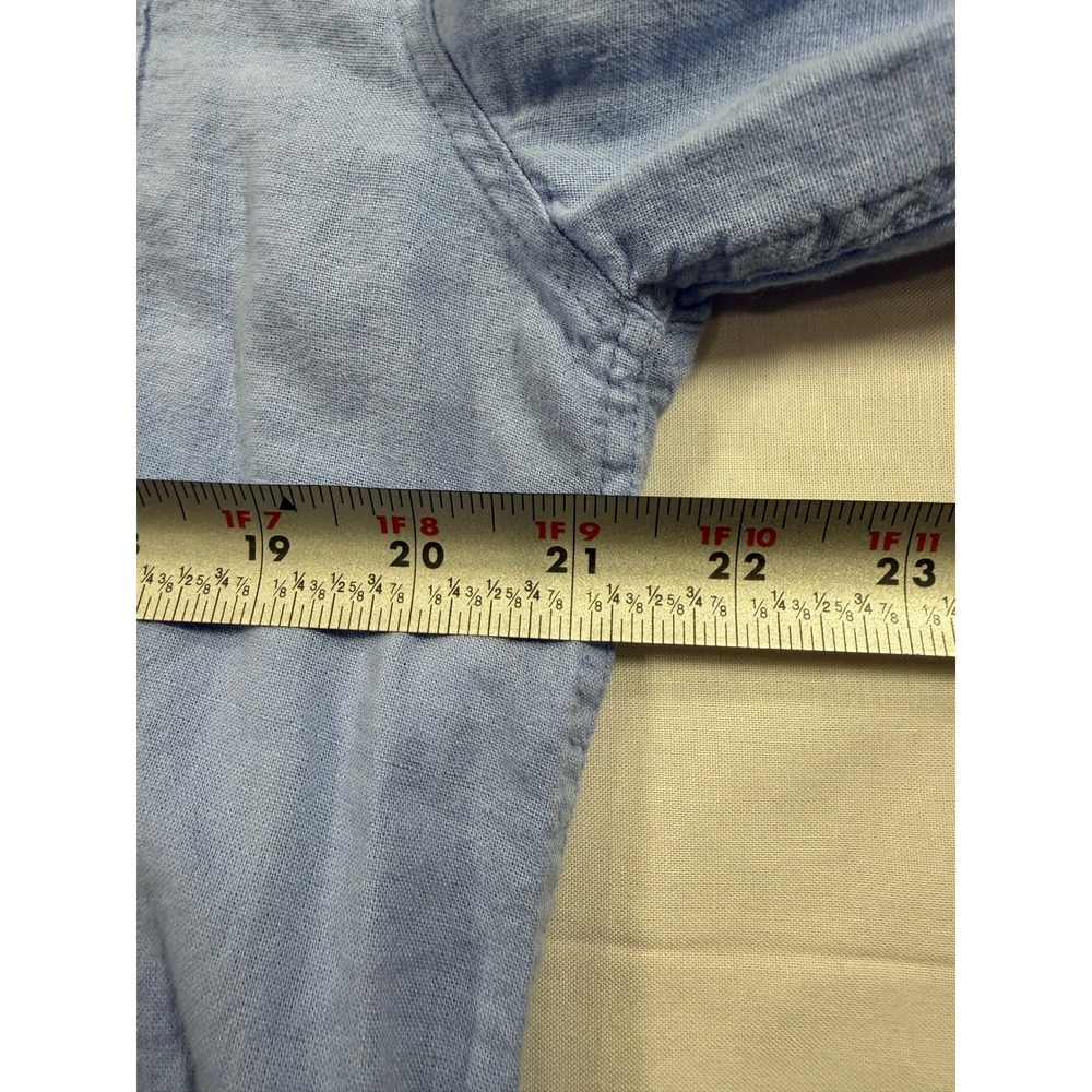 Gap Womens Light Blue Linen Rayon Blend Button Down Shirt Large GP007933 - Picture 6 of 7
